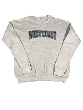 Oat Collective West Coast Beige Crewneck Sweatshirt Small Cotton Blend